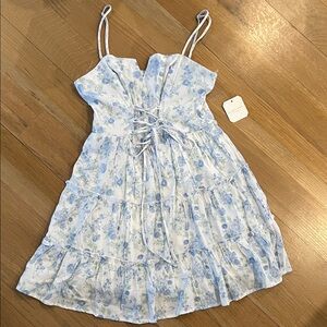 Altar'd State Blue Floral Mini Dress M NWT